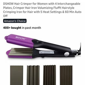 Purple Hair Crimper and Straightener